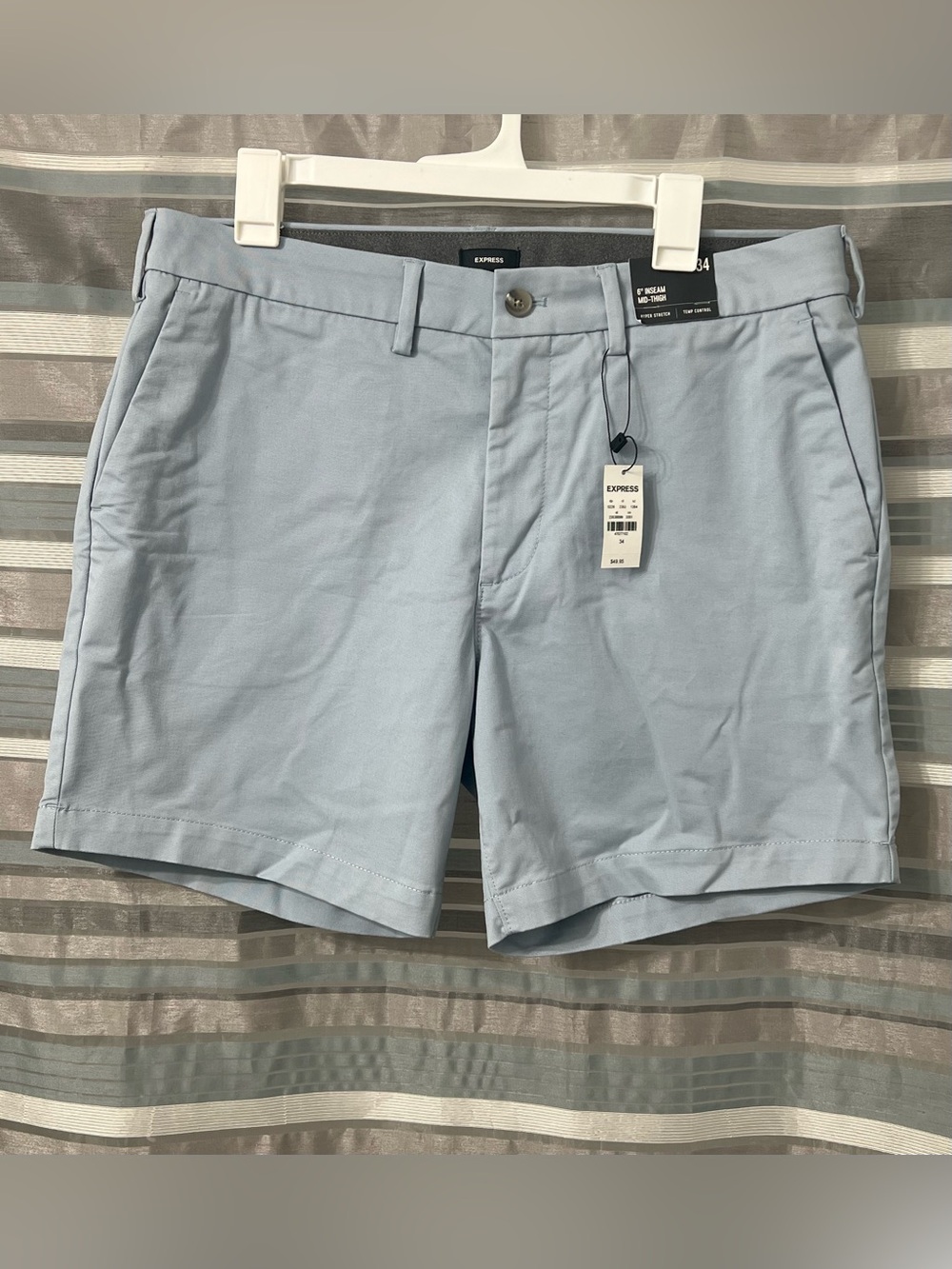 Express Light Blue Men's Stretch Chino Shorts